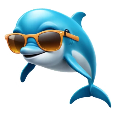 Dolphin wearing sunglasses on vacation sticker