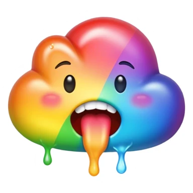 Mouth puking rainbow sticker