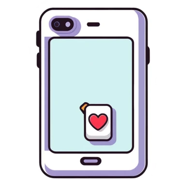 phone with an Instagram-like heart notification popping out sticker