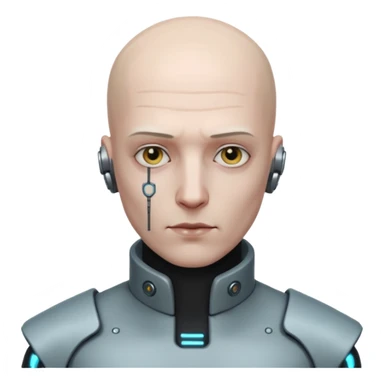 cyberpunk man whihout hair sticker