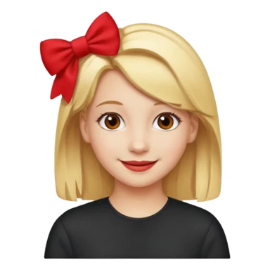  girl with blonde hair and red color hairclip sticker