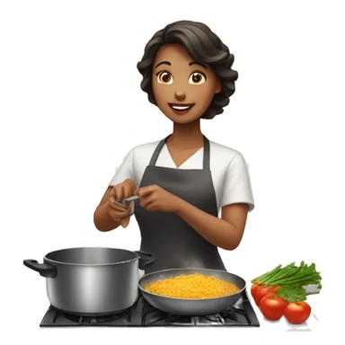 woman cooking sticker