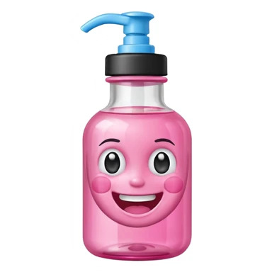 Smiling freaky baby oil bottle pink sticker