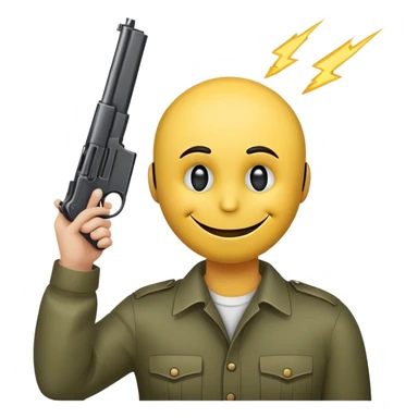 Smiley face with gun to head  sticker