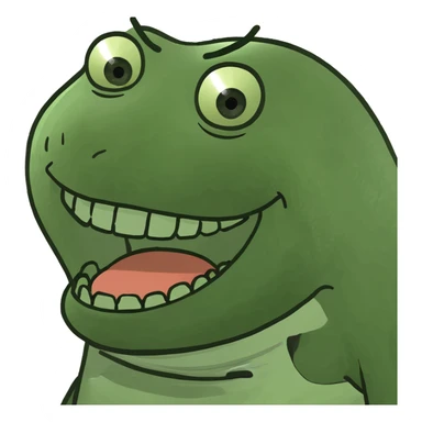 Yellow circle emoji chocking itself and smiling sticker