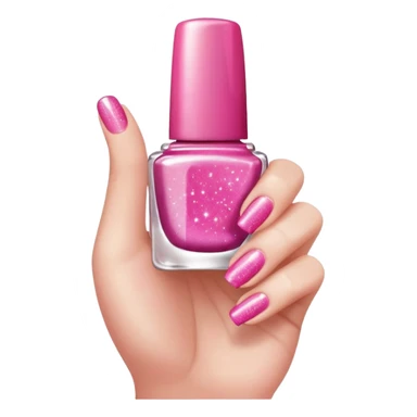 thumbs up with pink nail polish and sparkles, girly and motivating emoji sticker
