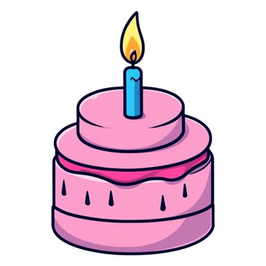 pink birthday cake with 18 candle on it sticker