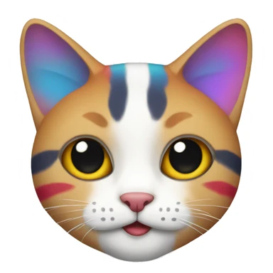 multi color cat sticker