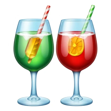 Dos copas con colores navideños brindando sticker