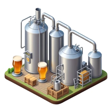 Isometric brewery sticker