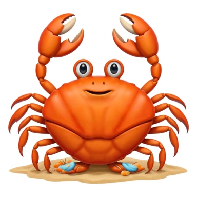smiling crab shown facing the camera sticker