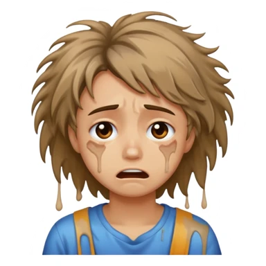 Person crying before cleaning sticker