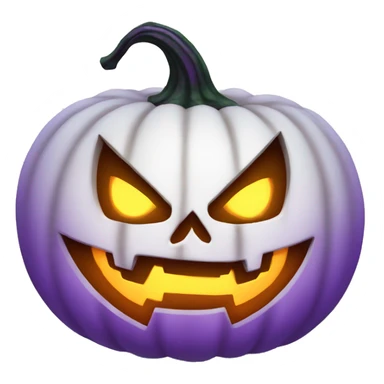 White carved pumpkin glowing purple evil sticker
