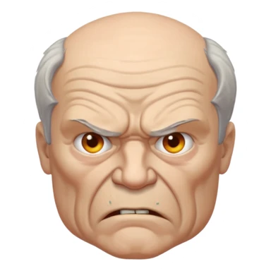 angry old man with torso sticker