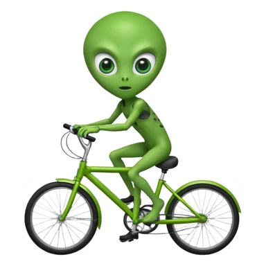 alien riding bicycle sticker