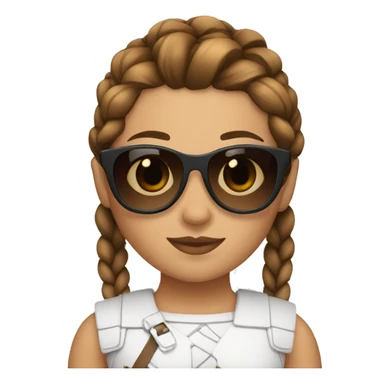 Valkyrie with French braids, brown hair and sunglasses sticker
