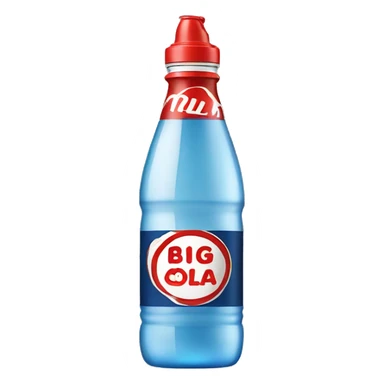 a plastic bottle of big cola sticker