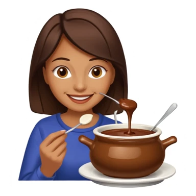 woman eating chocolate fonduefondue sticker