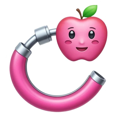 Pinza curva para pestañas rosadas con aspecto de emoji de apple sticker