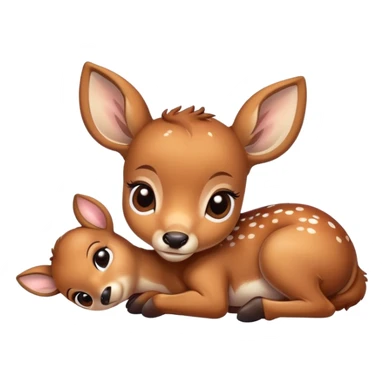 Cute baby deer sick sticker