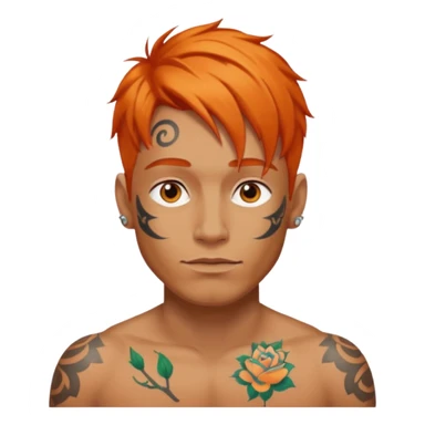 Tattooed man with orange hair sticker