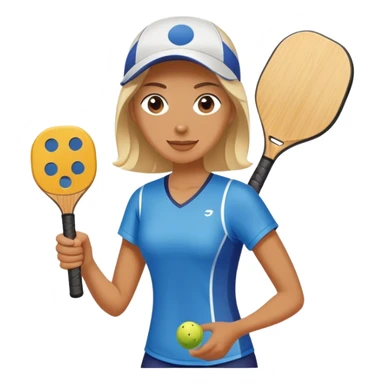 woman playing pickleball with flat, opaque paddle sticker