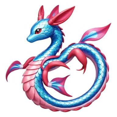 Hydro-elemental Salamence-Milotic-Sylveon-Fakémon-fusion (full body) sticker