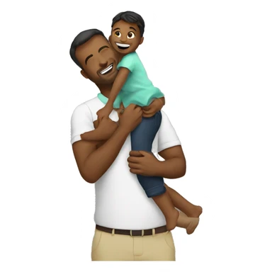 Dad hold babygirl in the air. Black sticker