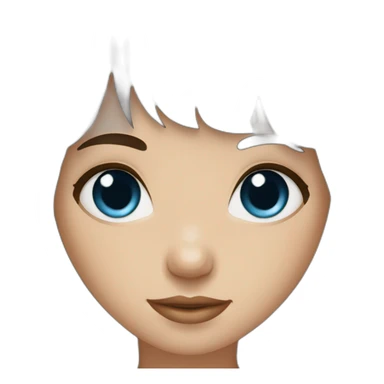 Dark brown long hair fringe girl with blue eyes sticker