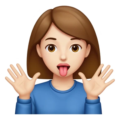 Tongue out hands on the side sticker