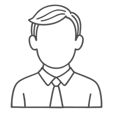 hand-drawn outlined icon of a man with no fill sticker
