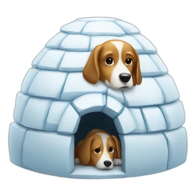 igloo with dog on top of it sticker