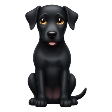 Black dog sticker
