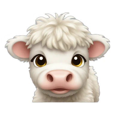 fluffy baby scottish cow sticker