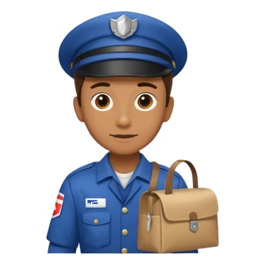 mail carrier with bag in postal crew sticker
