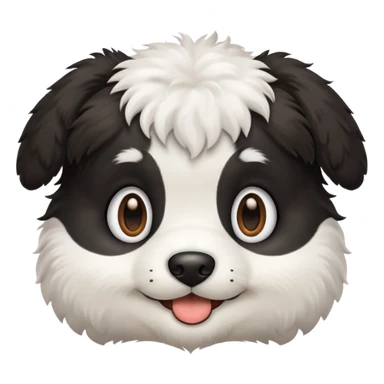 Black and white puppy, smiling sticker