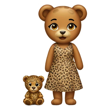 Teddy with Leoprint dress sticker