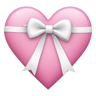 Heart in pink with white bow sticker