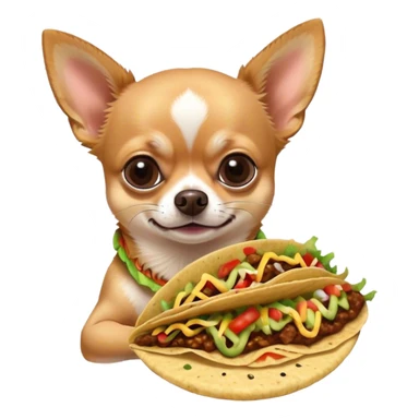 Chihuahua eating tacos sticker