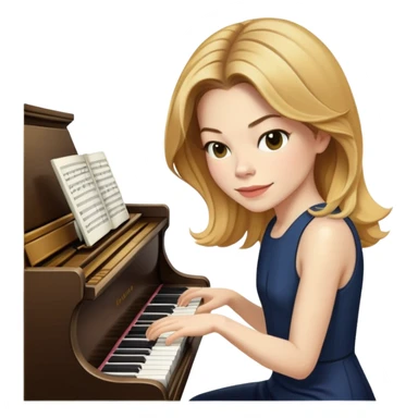 Michelle Monaghan with honey blonde hair playing piano sticker