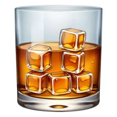 a glass of whiskey with ice sticker