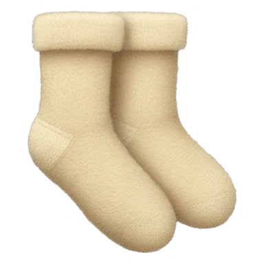 pair of beige fuzzy socks sticker