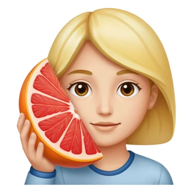 Grapefruit with fingers inside sticker