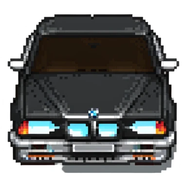 BMW car with kidney grille in Minecraft style sticker