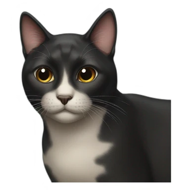 black cat with one eyebrow up sticker