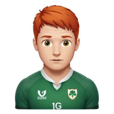 irish rugby player with very short red hair sticker