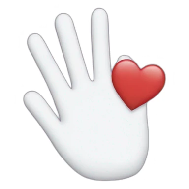 half heart hand sticker