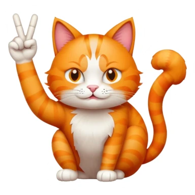 orange cat gives middle finger symbol sticker