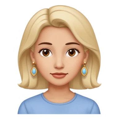 woman profile with earrings, soft colors, friendly expression sticker