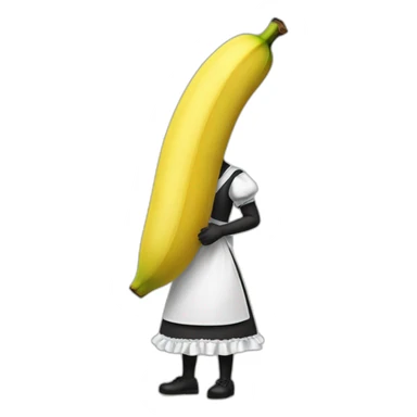 A Big banana in a maid sticker